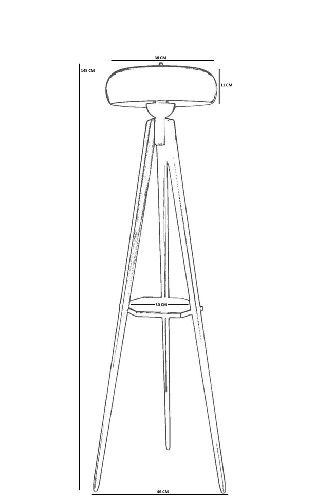 Lumexx Sehbalı Tripod Siyah Lambader Smith Siyah Başlıklı