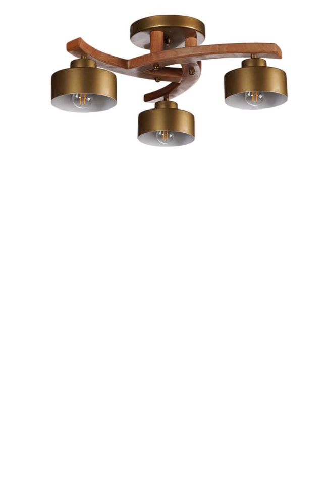 Lumexx Weston 3 Lü Naturel Metal Başlıklı Plofonyer Avize