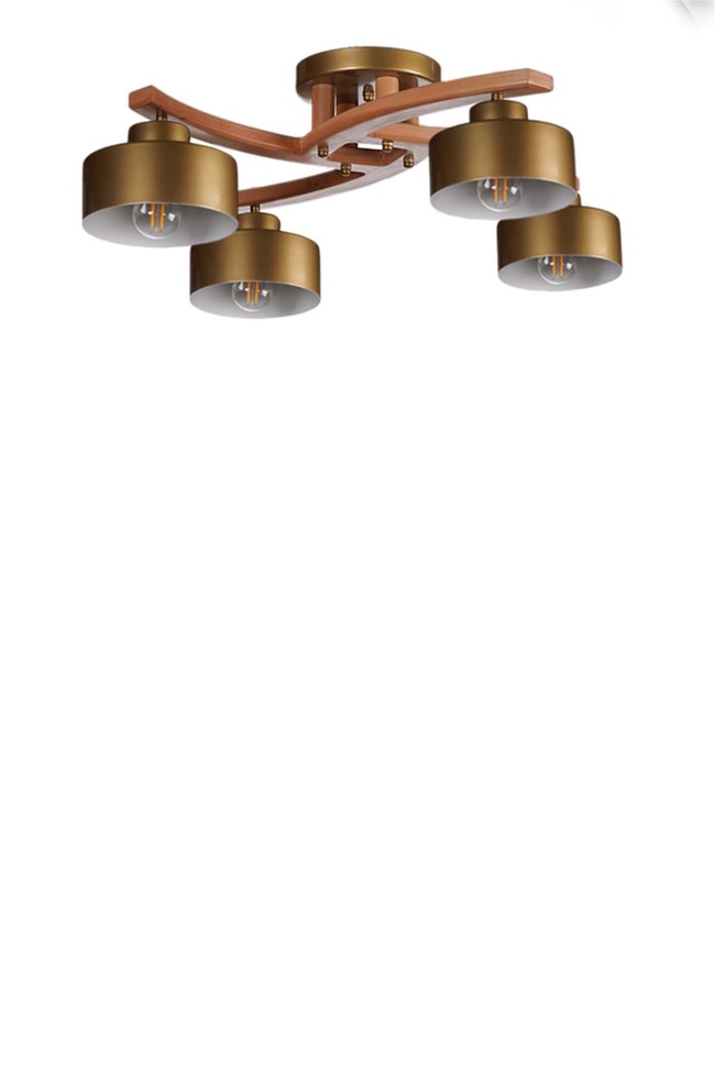 Lumexx Weston 4 Lü Naturel Metal Başlıklı Plofonyer Avize