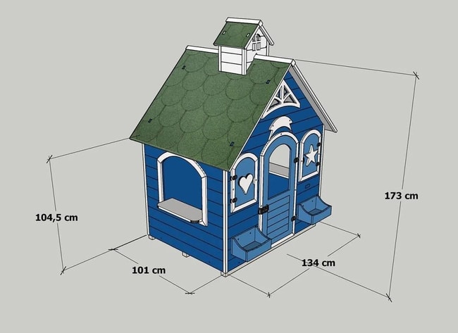 Mandu Ahşap Oyun Evi Playhouse Bodrum-Mnd194