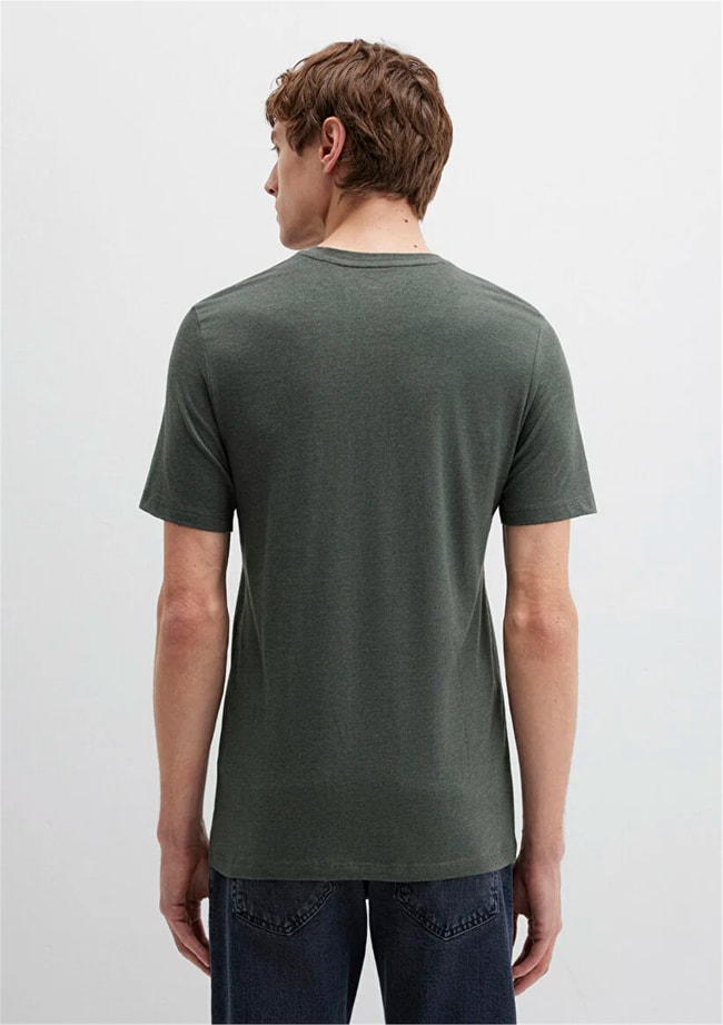Mavi 061748-25752 V Yaka Orman Yeşili T-Shirt