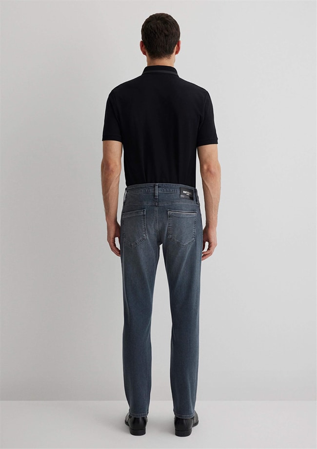 Mavı M0035189345 Marcus Used Blue Grey Mavı Black Erkek Slım Denım Pantolon