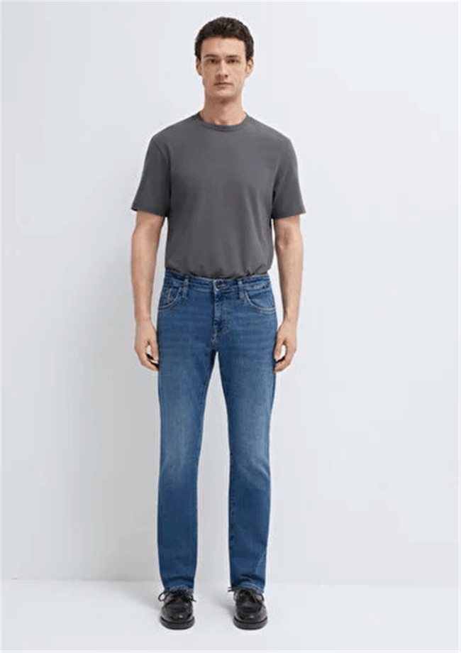 Mavı M00378A3044 Martın Dark Blue Mavı Black Erkek Regular Straıght Denım Pantolon