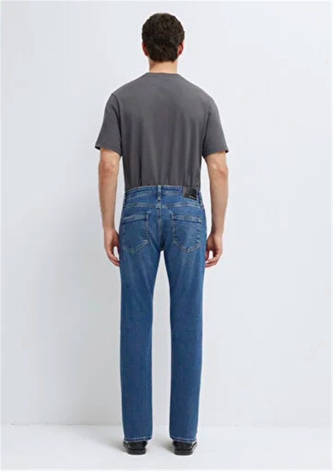 Mavı M00378A3044 Martın Dark Blue Mavı Black Erkek Regular Straıght Denım Pantolon