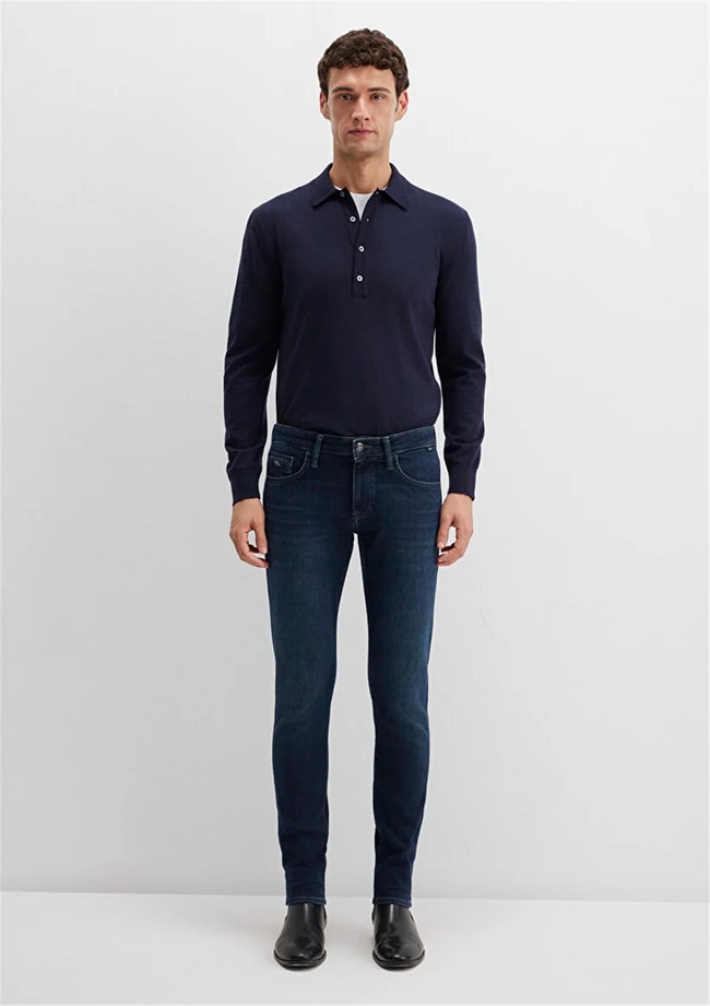 Mavı M0042490825 James Inky Shaded Lux Black Erkek Skınny Denım Pantolon