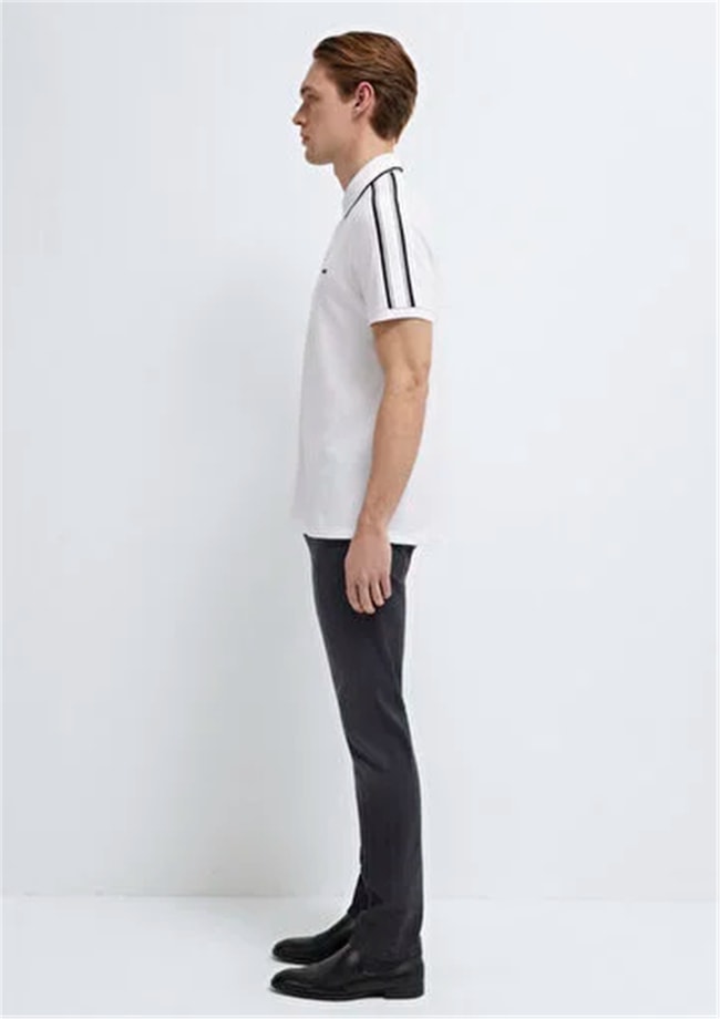 Mavı M0611838-620 Beyaz Erkek Regular Modellı Polo Yaka T-Shırt