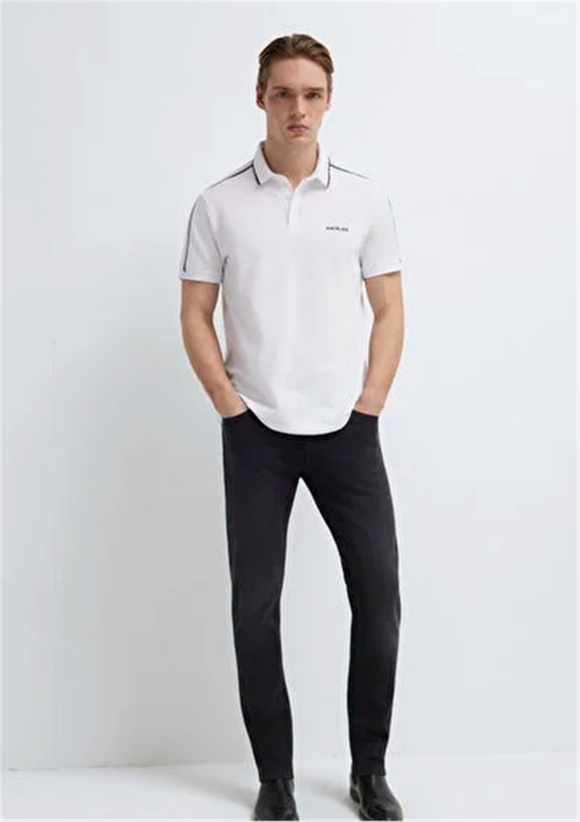 Mavı M0611838-620 Beyaz Erkek Regular Modellı Polo Yaka T-Shırt