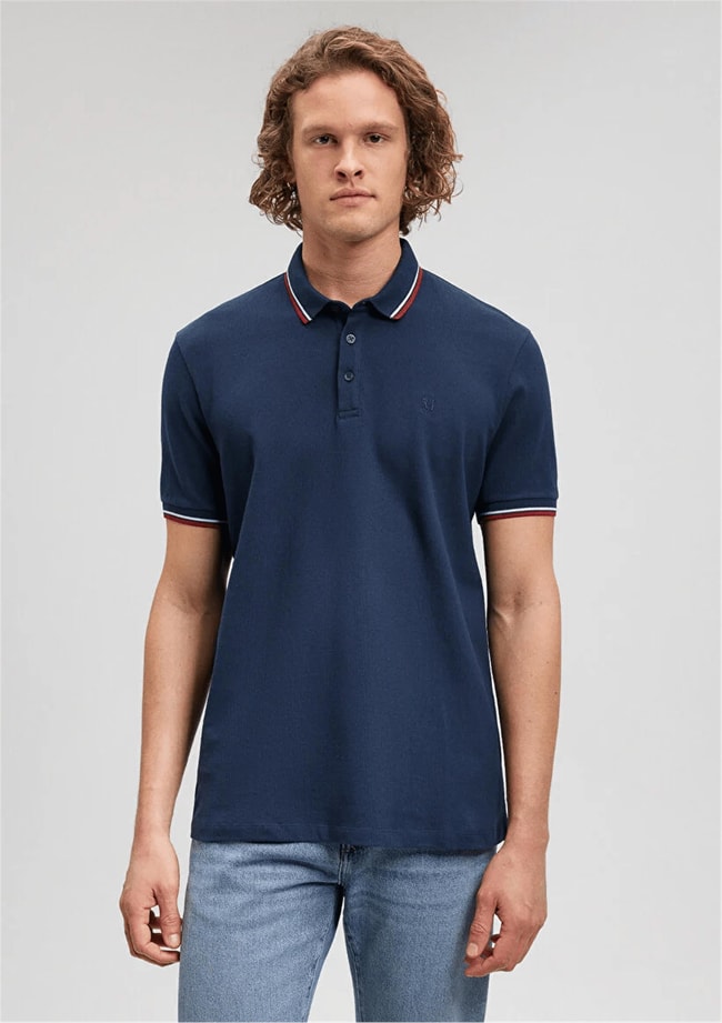 Mavı M0611938-82318 Koyu Lacıvert Erkek Regular Polo Yaka T-Shırt