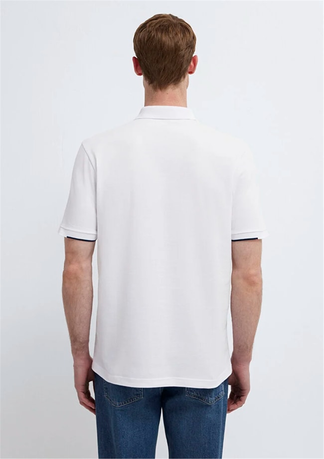 Mavı M0613272-620 Beyaz Erkek Regular Polo T-Shırt