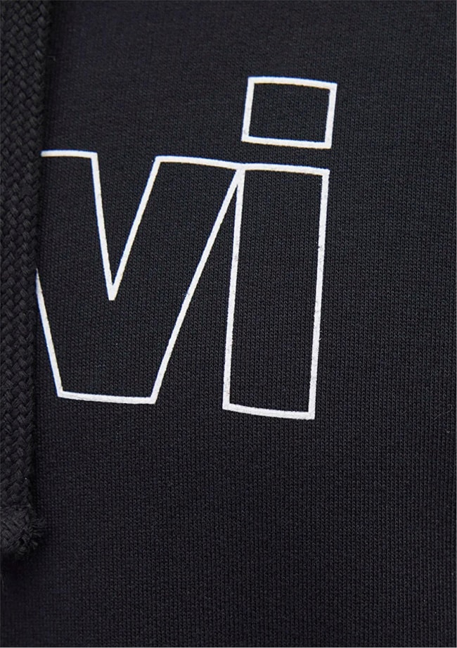 Mavi M065606-900 Siyah Erkek Regular Mavi Logo Baskılı Kapuşonlu Sweatshirt