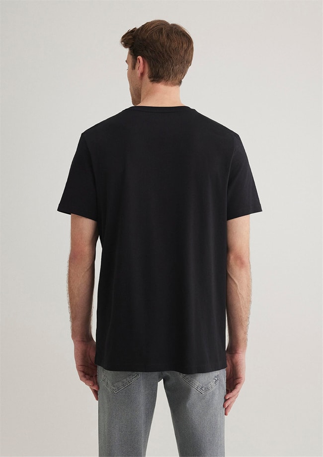 Mavi M066841-900 Siyah Erkek Mavi Baskılı T-Shirt