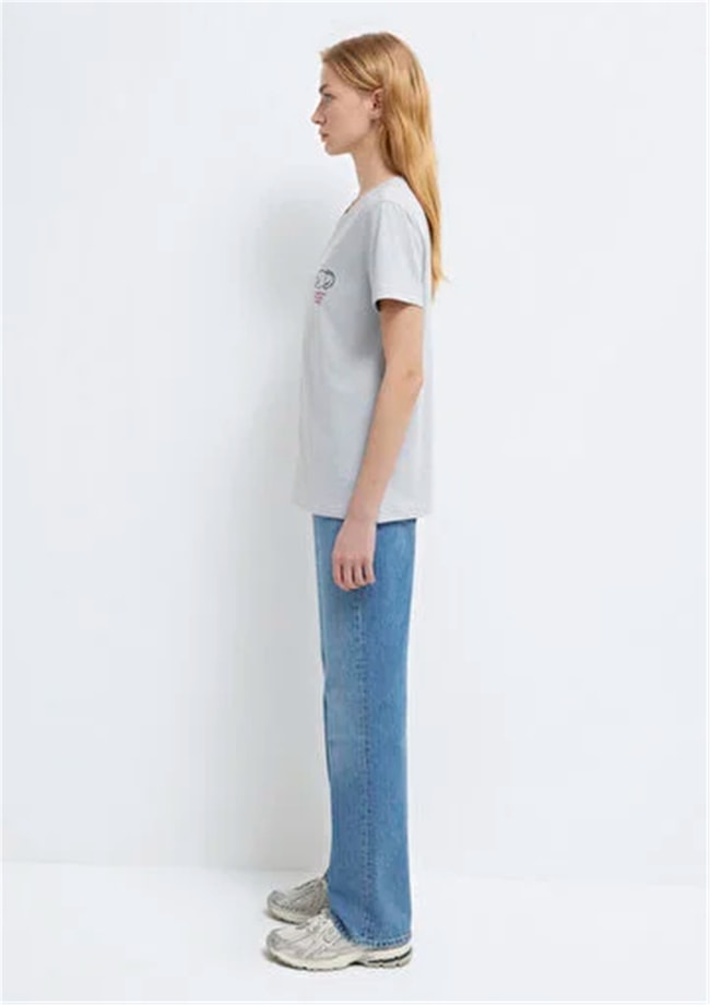 Mavi Y26 M1613722-70075 Açık Gri Kadın Regular Kedi Baskılı T-shirt