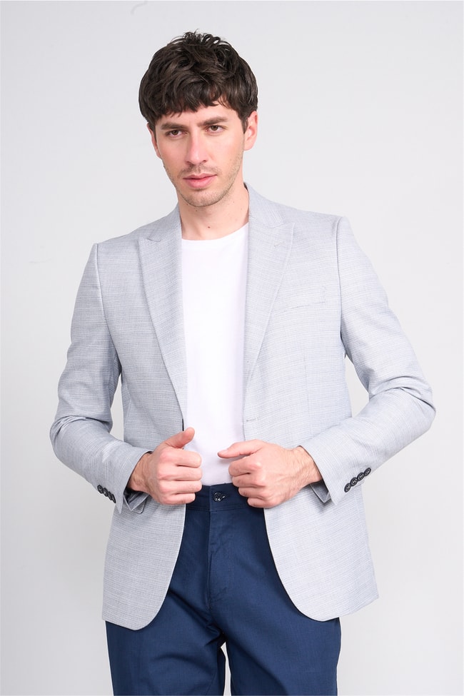 Mentality 4735 Erkek Slimfit Tek Ceket Lacivert