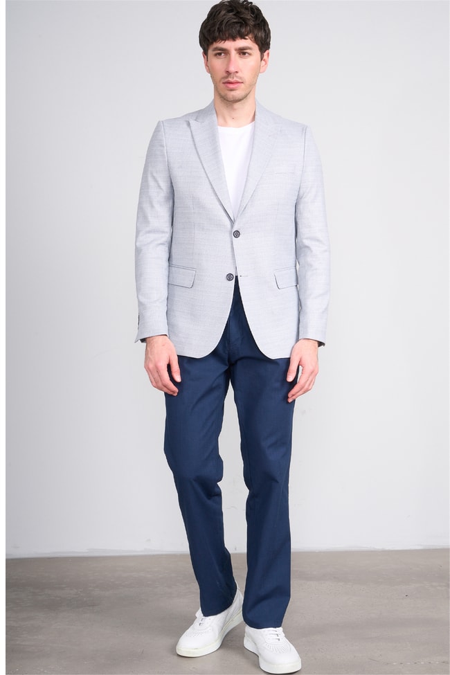 Mentality 4735 Erkek Slimfit Tek Ceket Lacivert