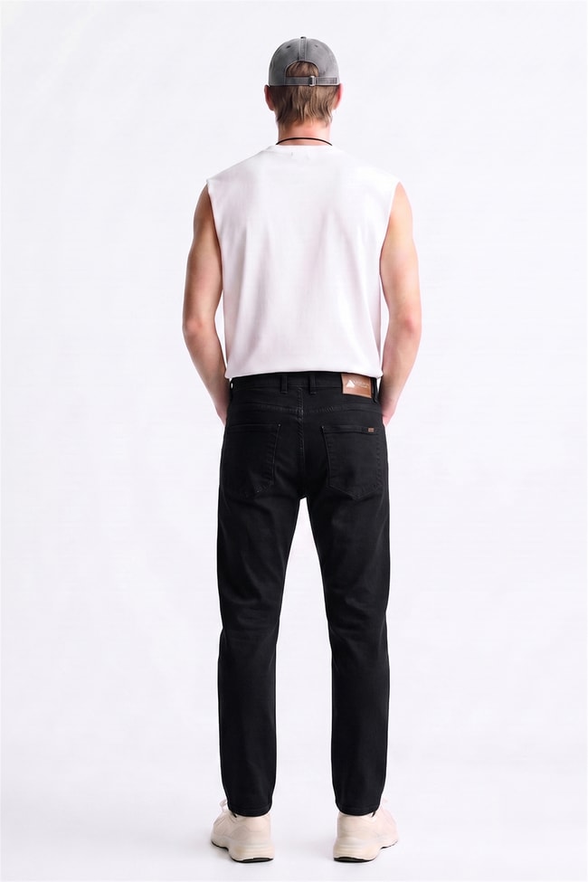 Mentality 6443 Erkek Proton Slim Fit Kot Pantolon Siyah