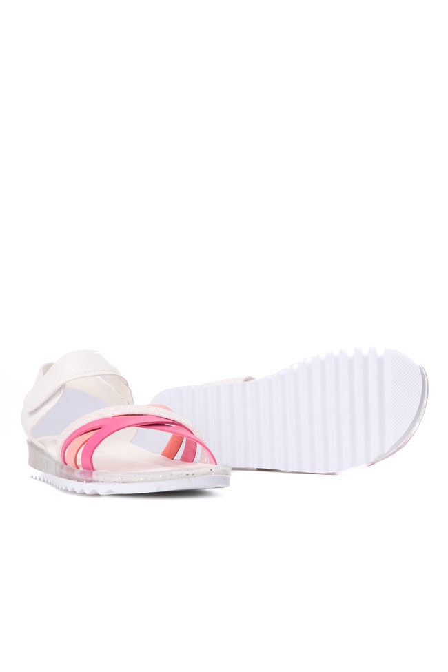 Mınıcan  Sa-F-011 Beyaz Pembe 10 Fılet Kız Cocuk Sandalet