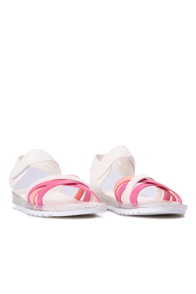 Mınıcan  Sa-F-011 Beyaz Pembe 10 Fılet Kız Cocuk Sandalet