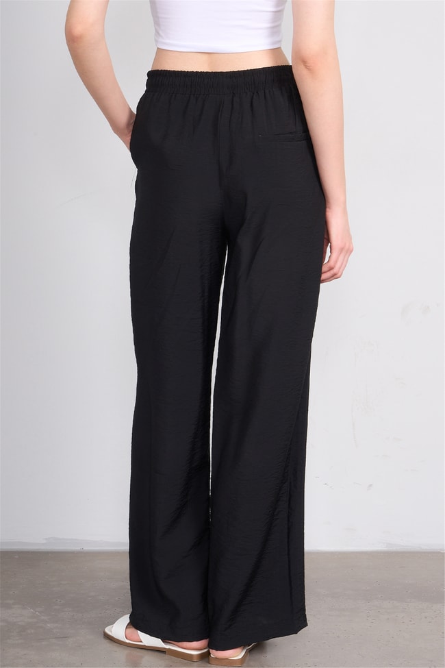 Miya Mira Modest 7899 Bayan Rita Geniş Paça Pantolon Siyah