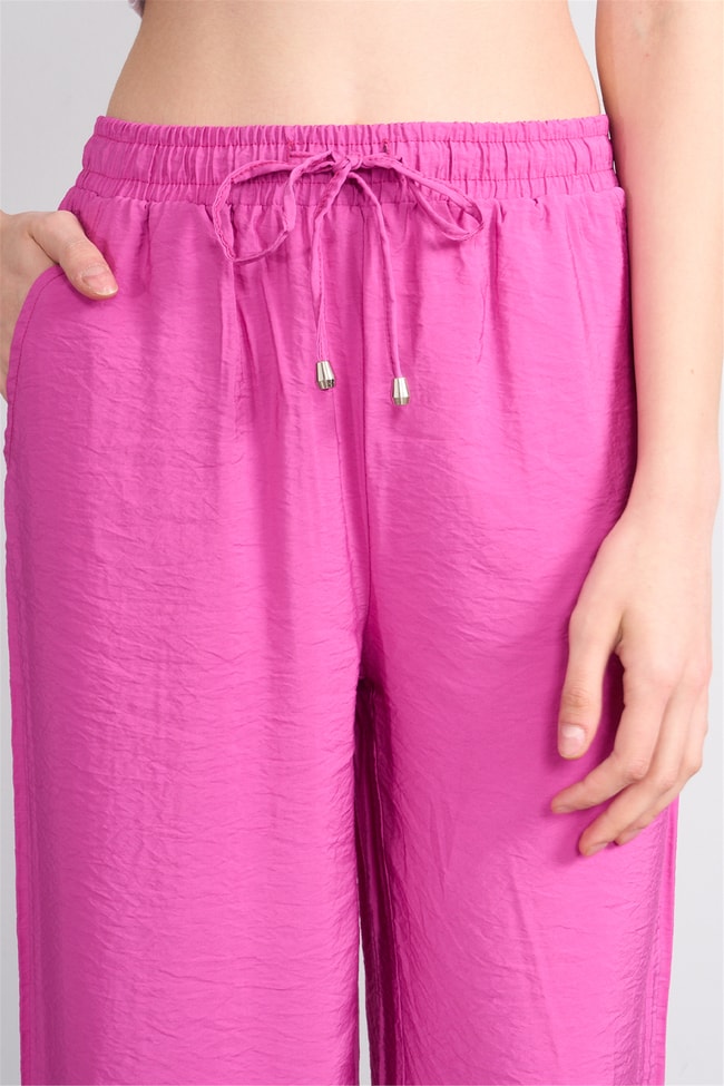 Miya Mira Modest 7899 Bayan Rita Geniş Paça Pantolon Fuşya
