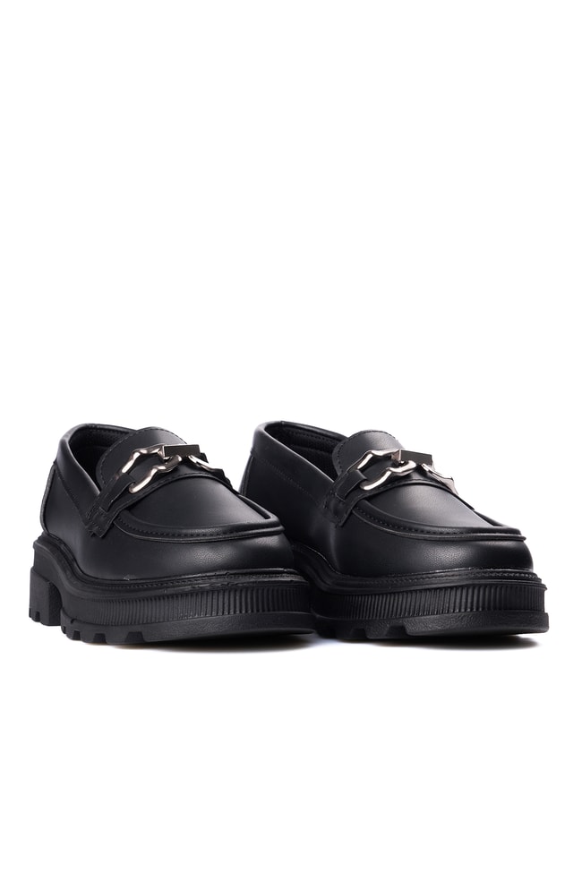 Nene 2468 Siyah Kadın Loafer Ayakkabı