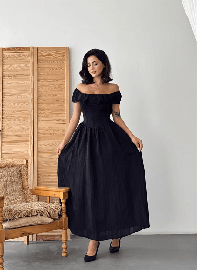 Nesil Y26 Eu3136 Siyah Kadın Kolsuz Elbise S-Xl