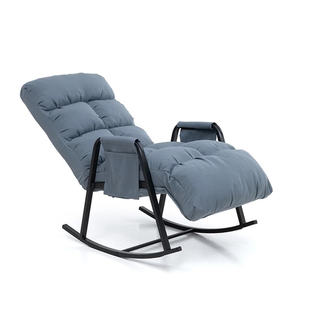 Pafu Lena Outdoor Bahçe Su Geçirmez Fonksiyonel Sallanan Koltuk - Gri-Mavi