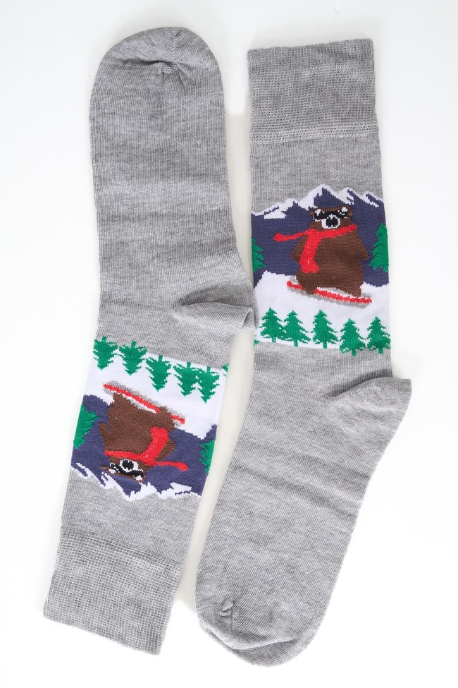 Pıno K26 640 Unısex Elastane Snow Bear Yenı Yıl Corap