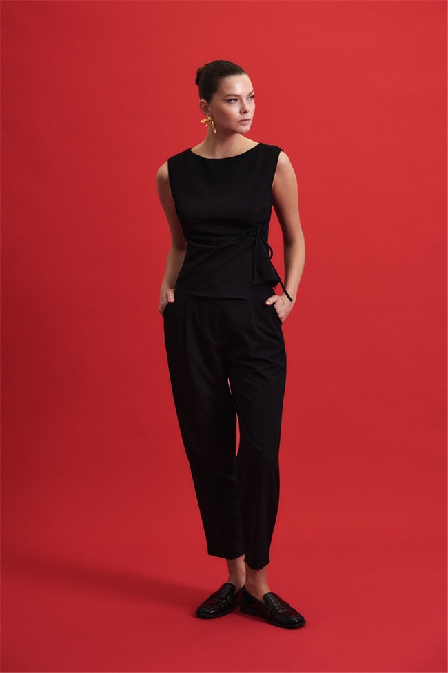 Sateen Y26 1989-1254  Lena Bluz Siyah Kadın