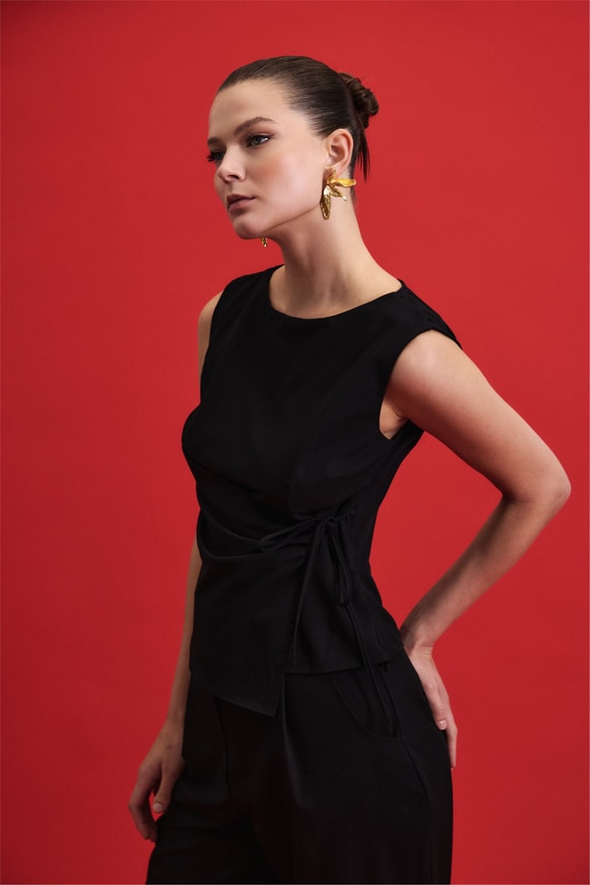 Sateen Y26 1989-1254  Lena Bluz Siyah Kadın
