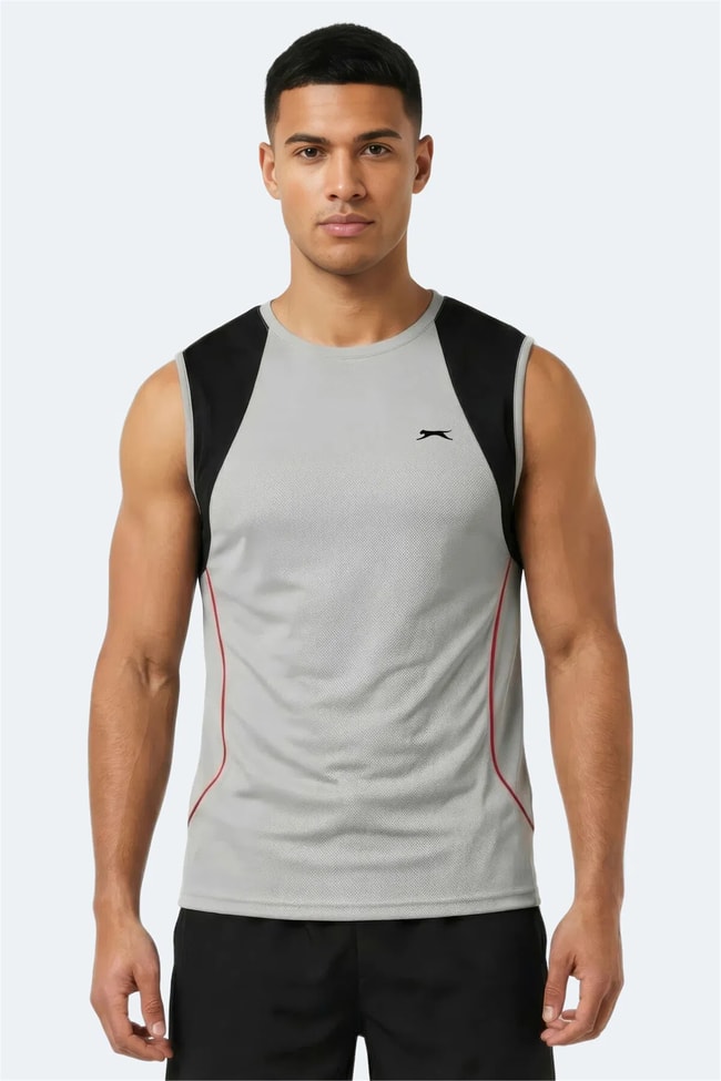 Slazenger Revolve Grı Erkek Kolsuz T-Shırt
