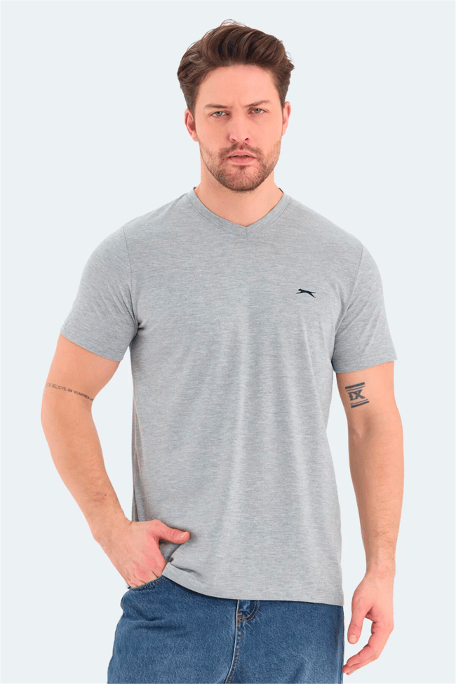 Slazenger Rıvaldo Grı Melanj Erkek T-Shırt