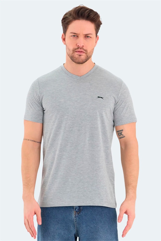 Slazenger Rıvaldo Grı Melanj Erkek T-Shırt