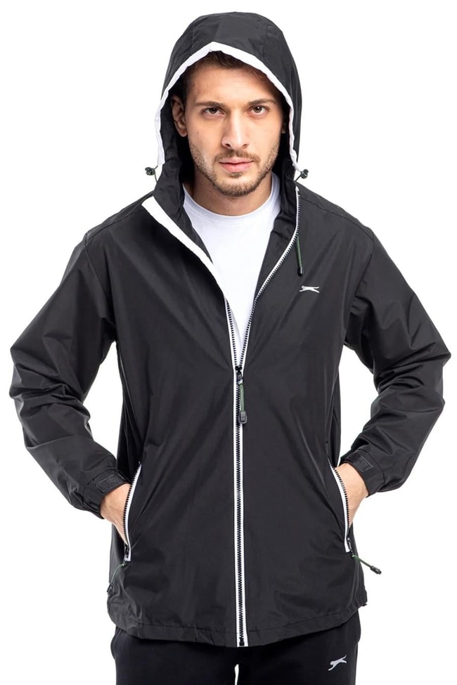 Slazenger St21Je060-500 Ofans Siyah / Füme Erkek Yagmurluk