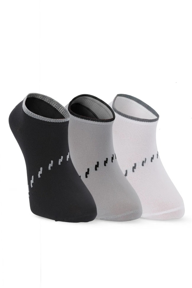 Slazenger SX16CE005-520 Jara Siyah / Gri 3Lü Çorap