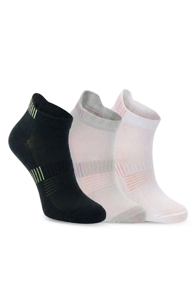Slazenger SX16CK002-520 Jalia Siyah / Gri 3Lü Çorap