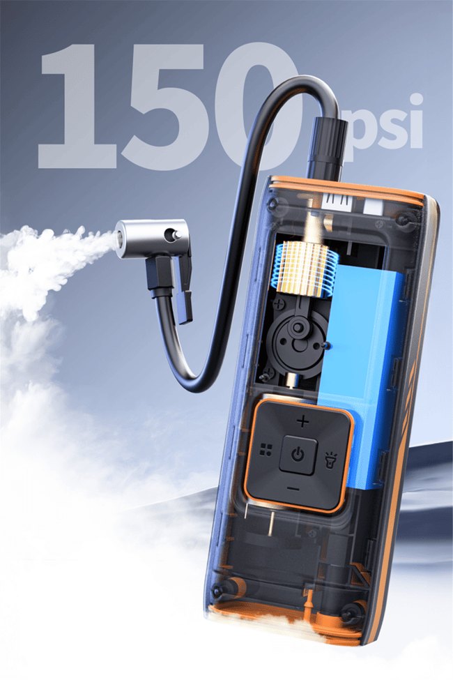 VENANDİN INFLAMO Kablosuz Akü Takviye Cihazı 150 PSI Hava Kompresörü Powerbank
