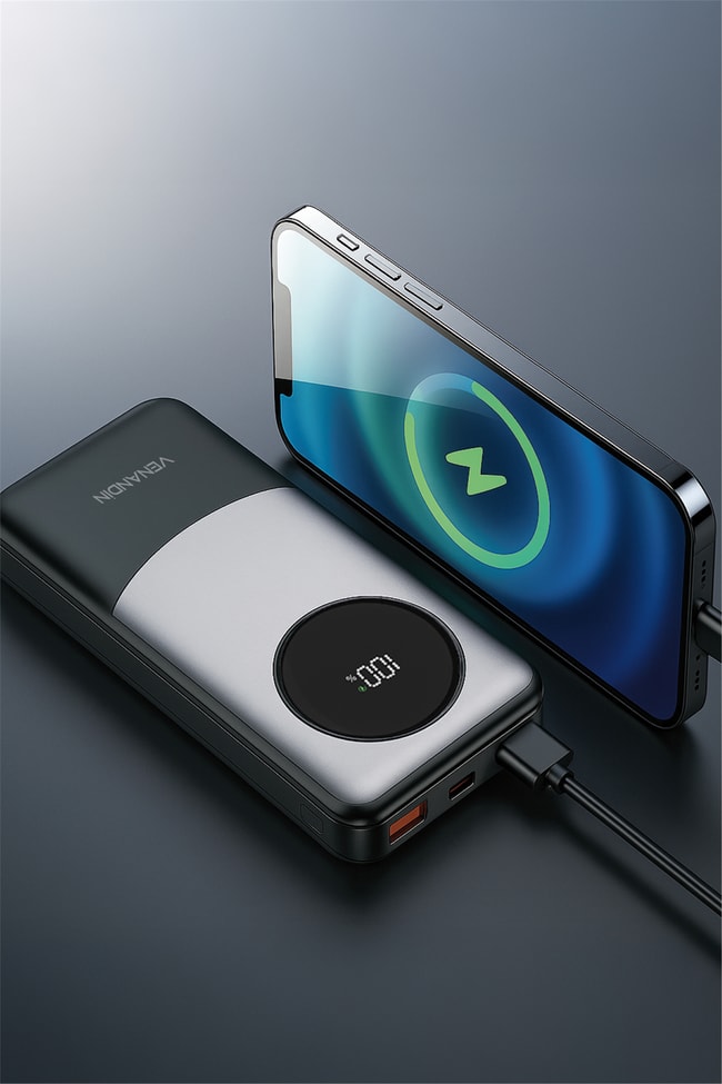 VENANDİN PWB10A3 10.000 mAh Powerbank 22.5W Hızlı Şarjlı Dijital Göstergeli Taşınabilir Şarj Cihazı