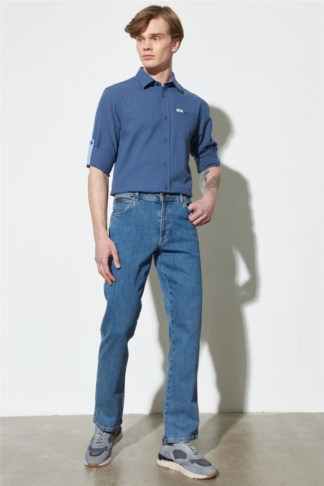 Wrangler W121HR36B Mavi Erkek Jean Pantolon