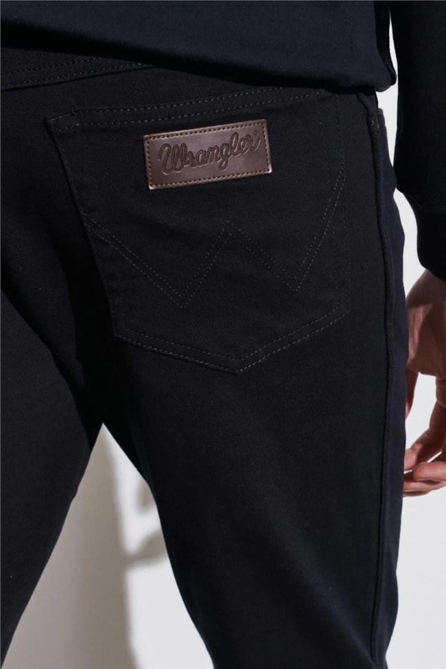 Wrangler W12S Siyah 001 Erkek Slim Normal Bel Dar Texas Slim Jean Pantolon