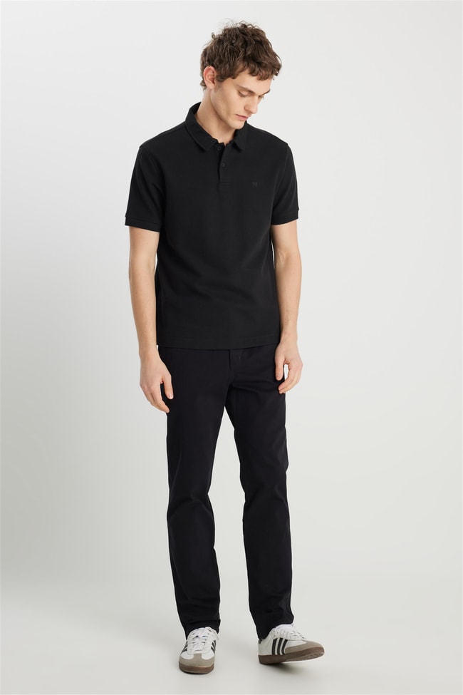 Wrangler W2510720 001 Black Erkek Regular Polo T-Shırt