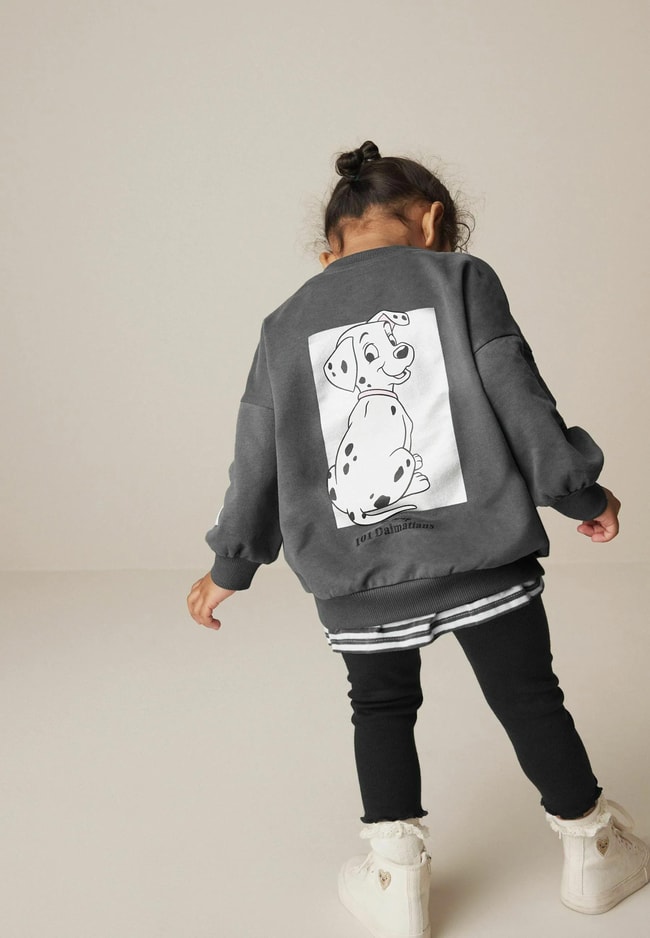  Dalmaçya Desenli Pamuklu Sweatshirt Tayt Set Alt-Üst Takım Kız Çocuk