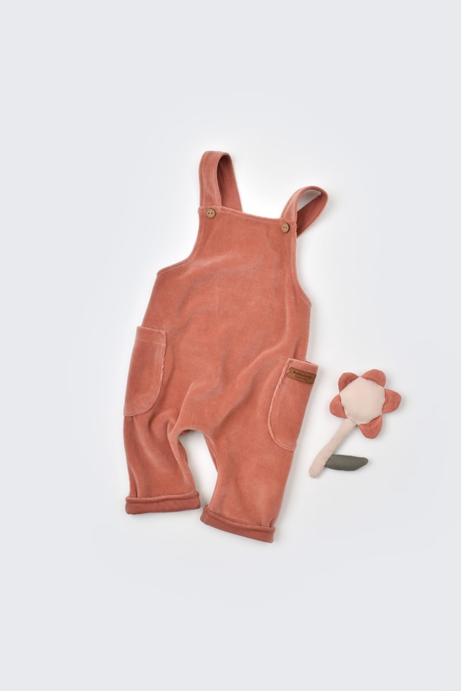 Unisex Bebek Pamuklu Kadife Salopet Tulum - Cepli