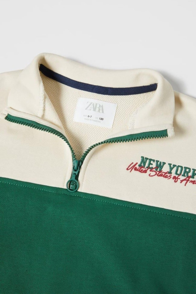 Erkek Çocuk Blok Renkli Yeşil Krem Polo Yaka Sweatshirt Eşofman Alt-Üst Takım