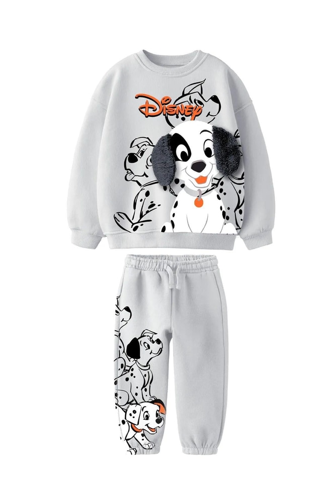 Erkek Çocuk Dalmaçya Kışlık 3 İplik Pamuklu Sweatshirt Eşofman Alt-Üst Takım