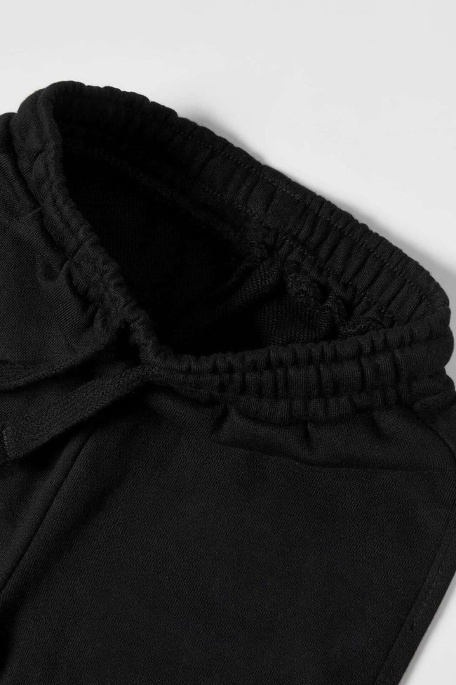 Erkek Çocuk Siyah Pamuklu Sweatshirt Eşofman Yazılı Alt-üst Takım