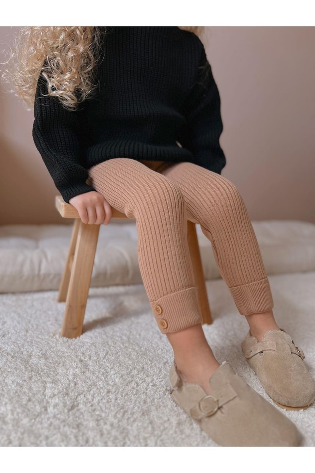 Kız Çocuk Fitilli Triko Tayt