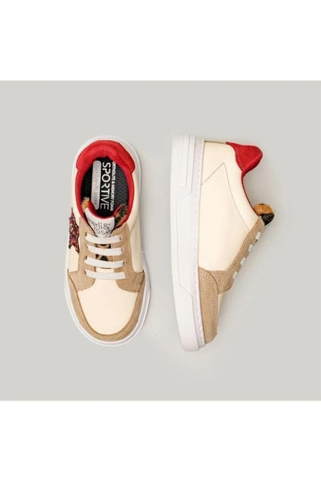 Kız Çocuk Star Deri Sneaker Spor Ayakkabı
