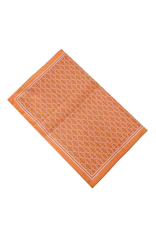 Monogram Desenli Polyester Twill Eşarp 0081 V16
