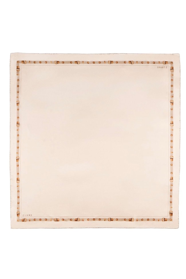 Kenar Detaylı Twill İpek Eşarp V-14 0104
