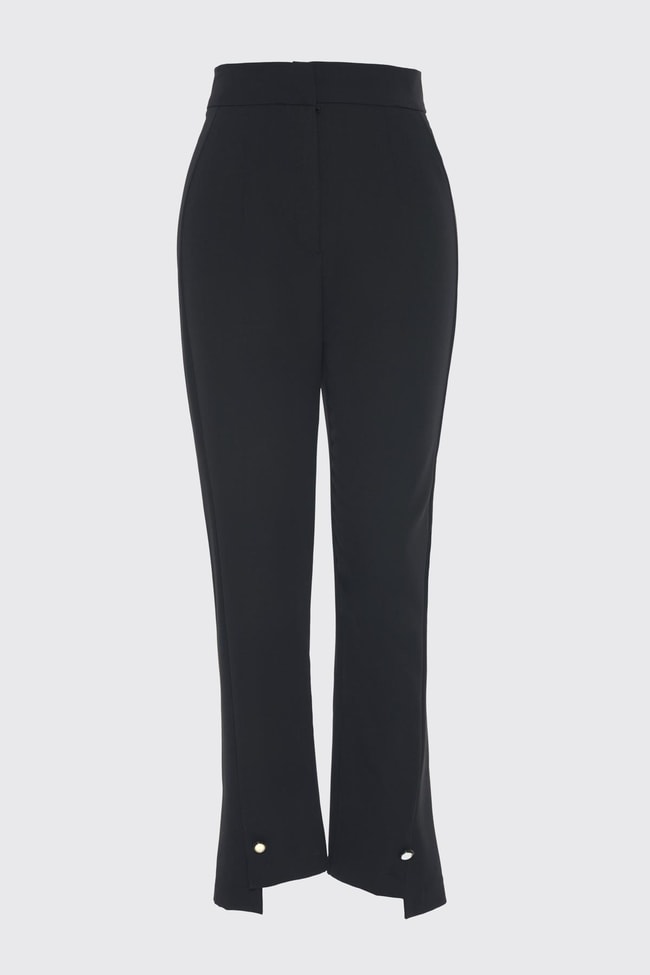 Aksesuar Detaylı Siyah Pantolon P-0192